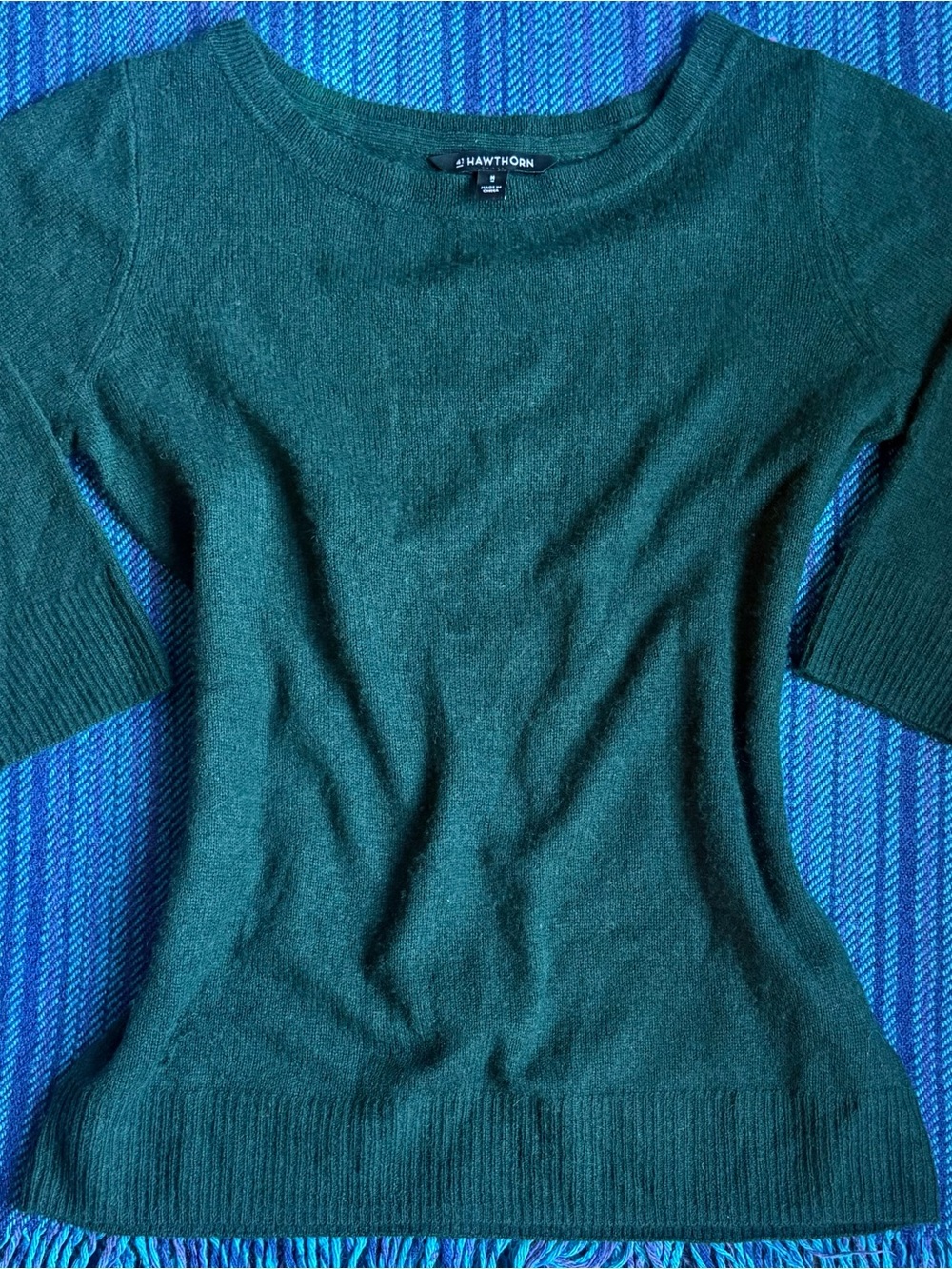 Green Cashmere Boatneck Sweater